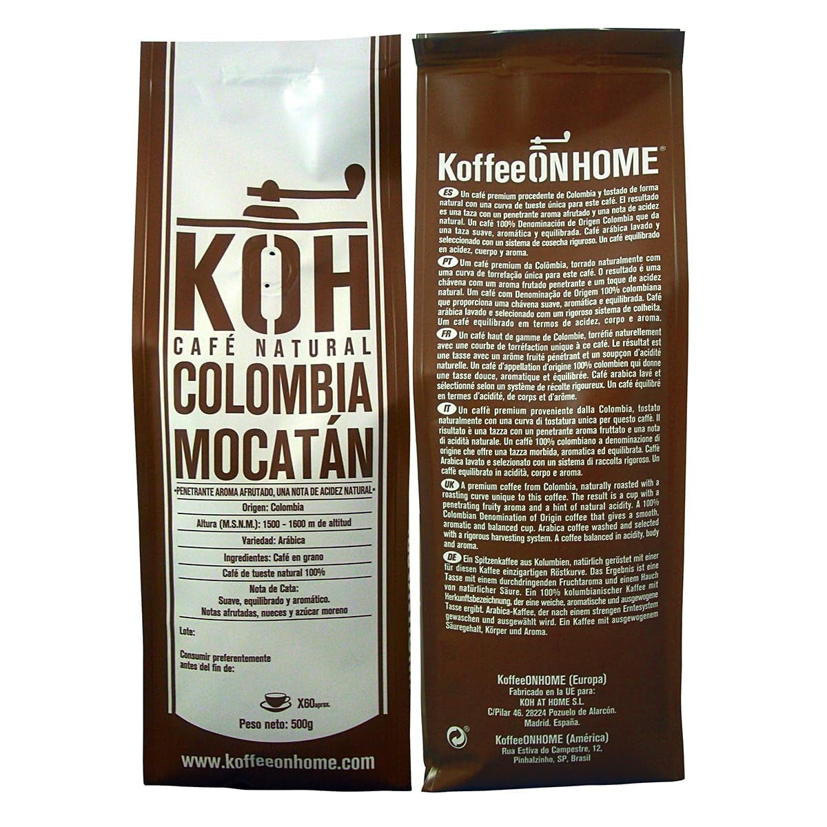 Kaffee Kolumbien Mocatán – Ganze Bohnen – 100% Arabica – Natürlich geröstet – Fruchtiges Aroma – Single Origin Spezialität – 500g Kaffeegenuss