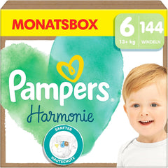 Scutece Pampers Harmony mărimea 6, 144 scutece, 13 kg+, protecție delicată a pielii cu protecție 100% Pampers