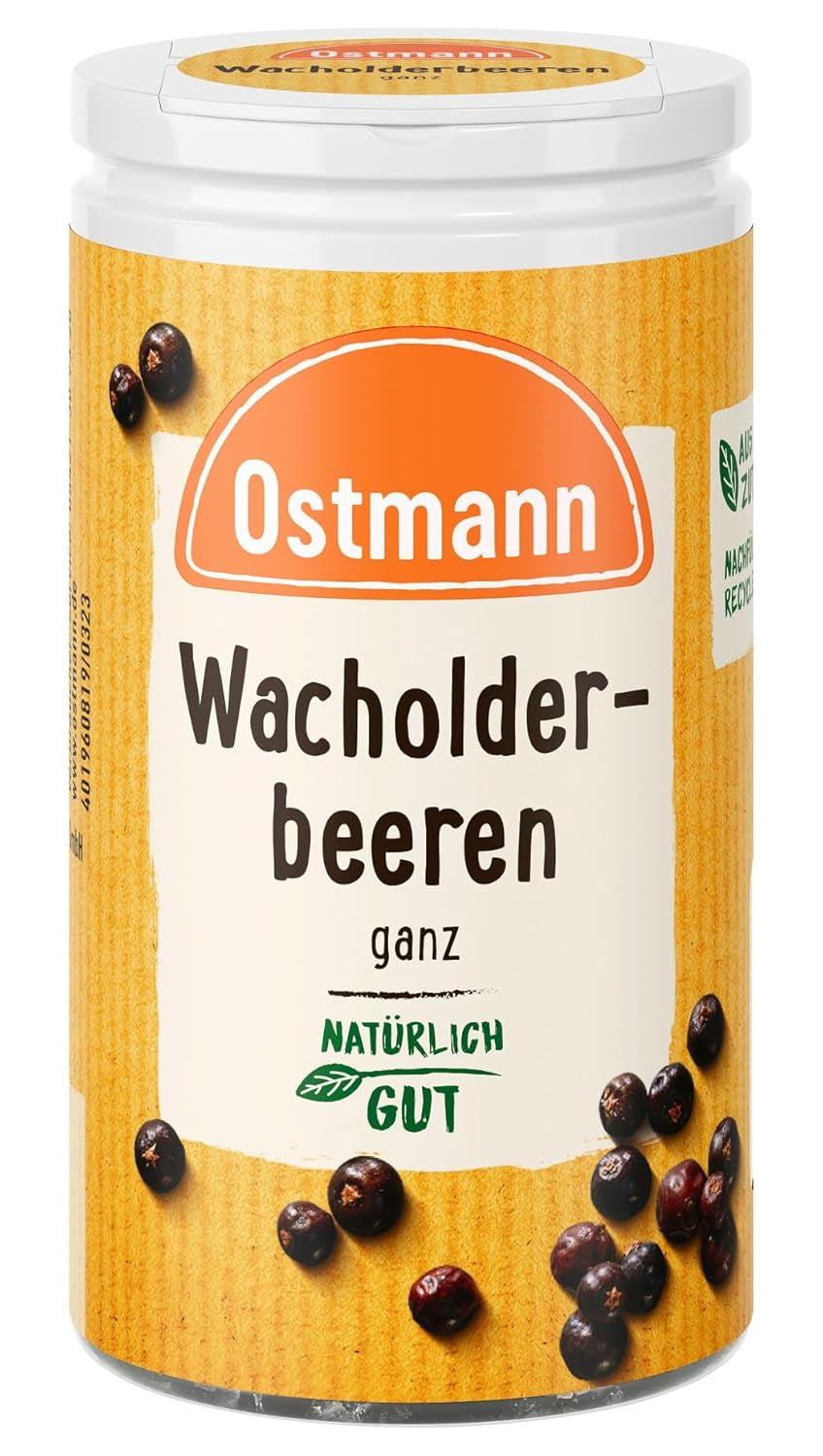 Ostmann Gewürze - Wacholderbeeren ganz | Ideal zum Würzen von Sauerbraten und Wildgerichten | 20 g in der Streudose