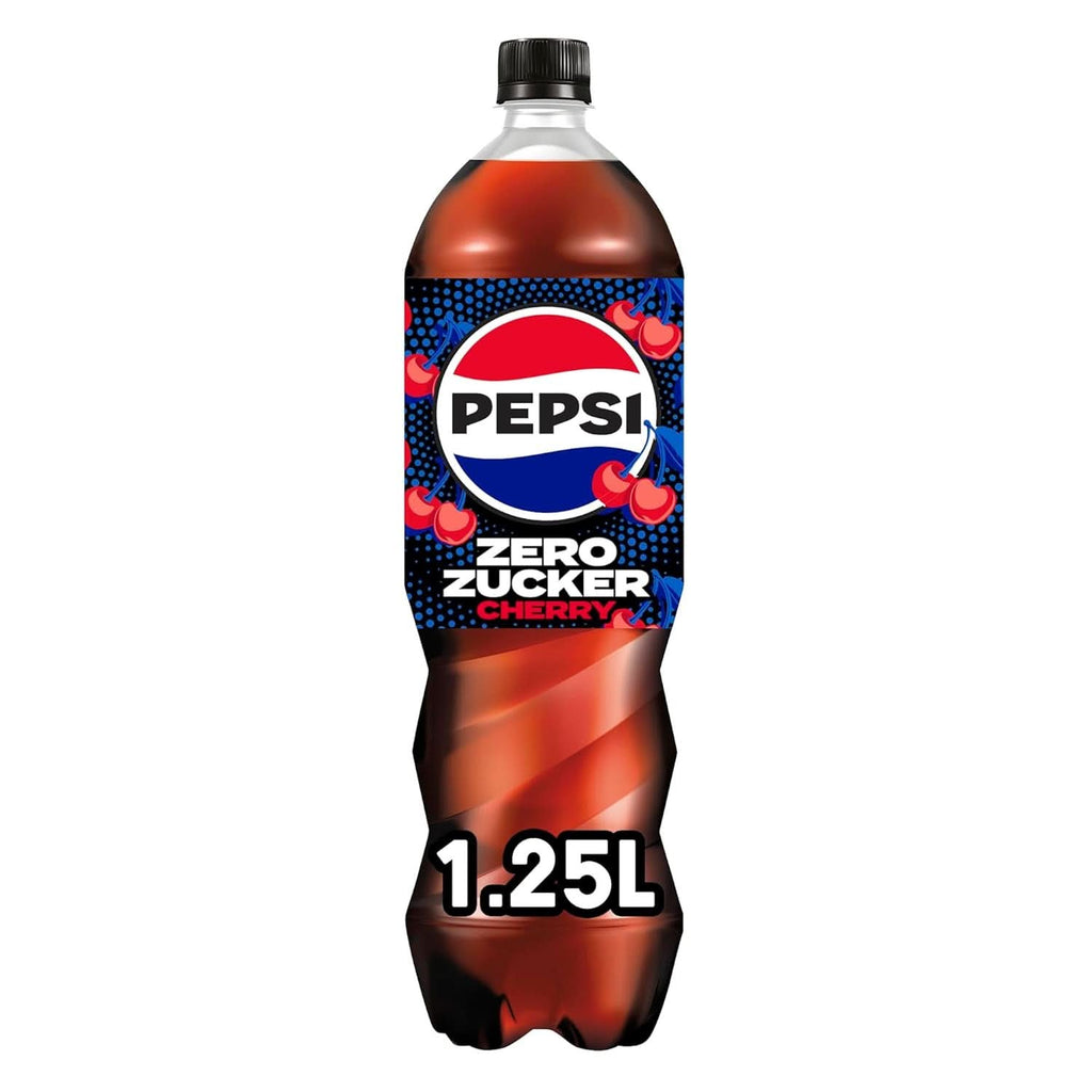 Pepsi Zero Sugar Cherry, Băutura răcoritoare fără zahăr, cola cofeinizată cu aromă de cireșe într-o sticlă, set 6 x 1,25 litri Naty Shop