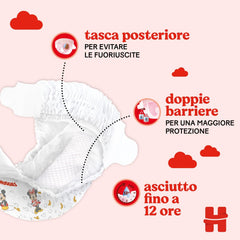 Scutece Huggies Ultra Comfort/Little Movers, mărimea 3 (4-9 kg), design Disney, absorbante, protecție integrală, 126 bucăți