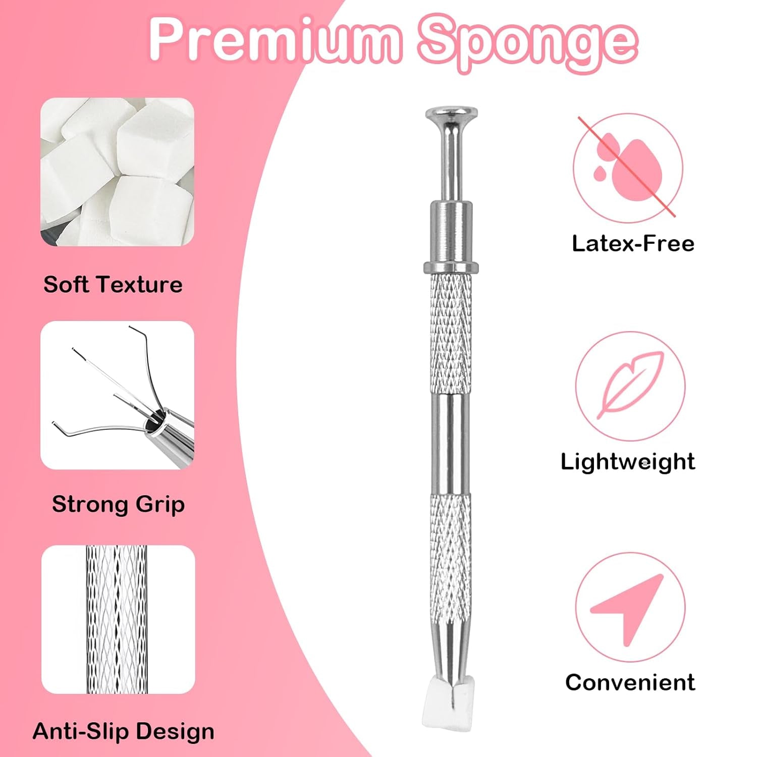 100Stks Latexfrei Nailart Schwämme, Ombre Nagelschwammpinsel, Nagelschwamm Mit Metallgreifer 100 Blatt Nailart-Mischpapier Aufbewahrungsbox, Maniküre Schwamm Applikator Für Farbverlauf Nailart