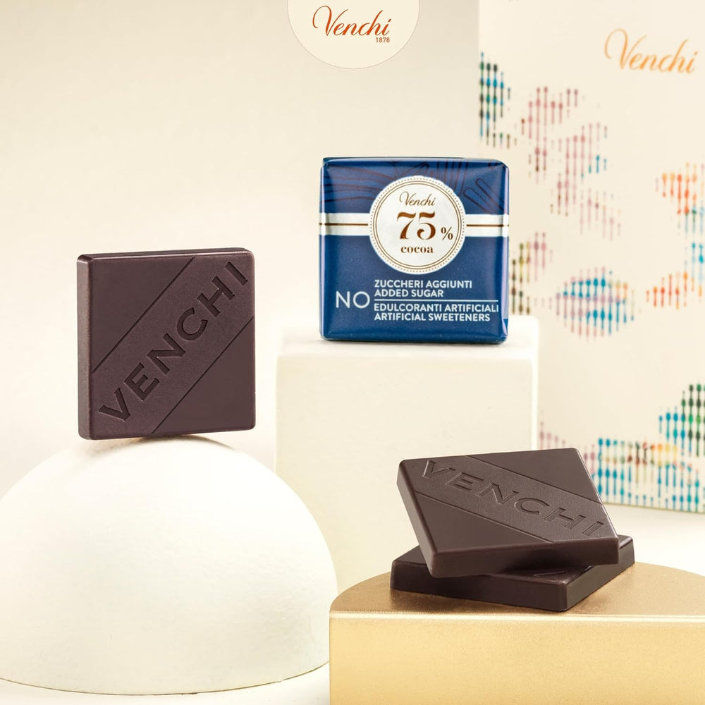 Venchi – Granblend Extra Negru 75% FĂRĂ Zahăr Adăugat, 1 kg – FĂRĂ îndulcitori artificiali – Fără Gluten – Vegan