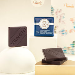 Venchi – Granblend Extra Negru 75% FĂRĂ Zahăr Adăugat, 1 kg – FĂRĂ îndulcitori artificiali – Fără Gluten – Vegan