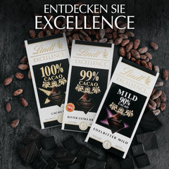 Lindt EXCELLENCE 99% Kakao - Edelbitter-Schokolade | 50 G Tafel | Extra Kräftige Bitter-Schokolade | Intensiver Kakao-Geschmack | Dunkle Schokolade | Vegane Schokolade | Schokoladengeschenk Naty Shop