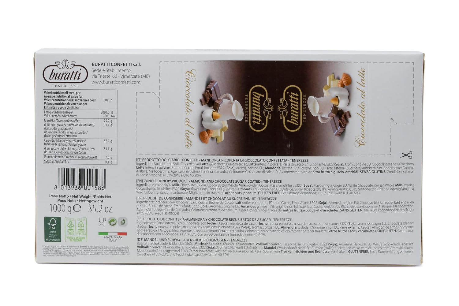 Migdale acoperite cu ciocolată albă Tenerezze, 1 bucată