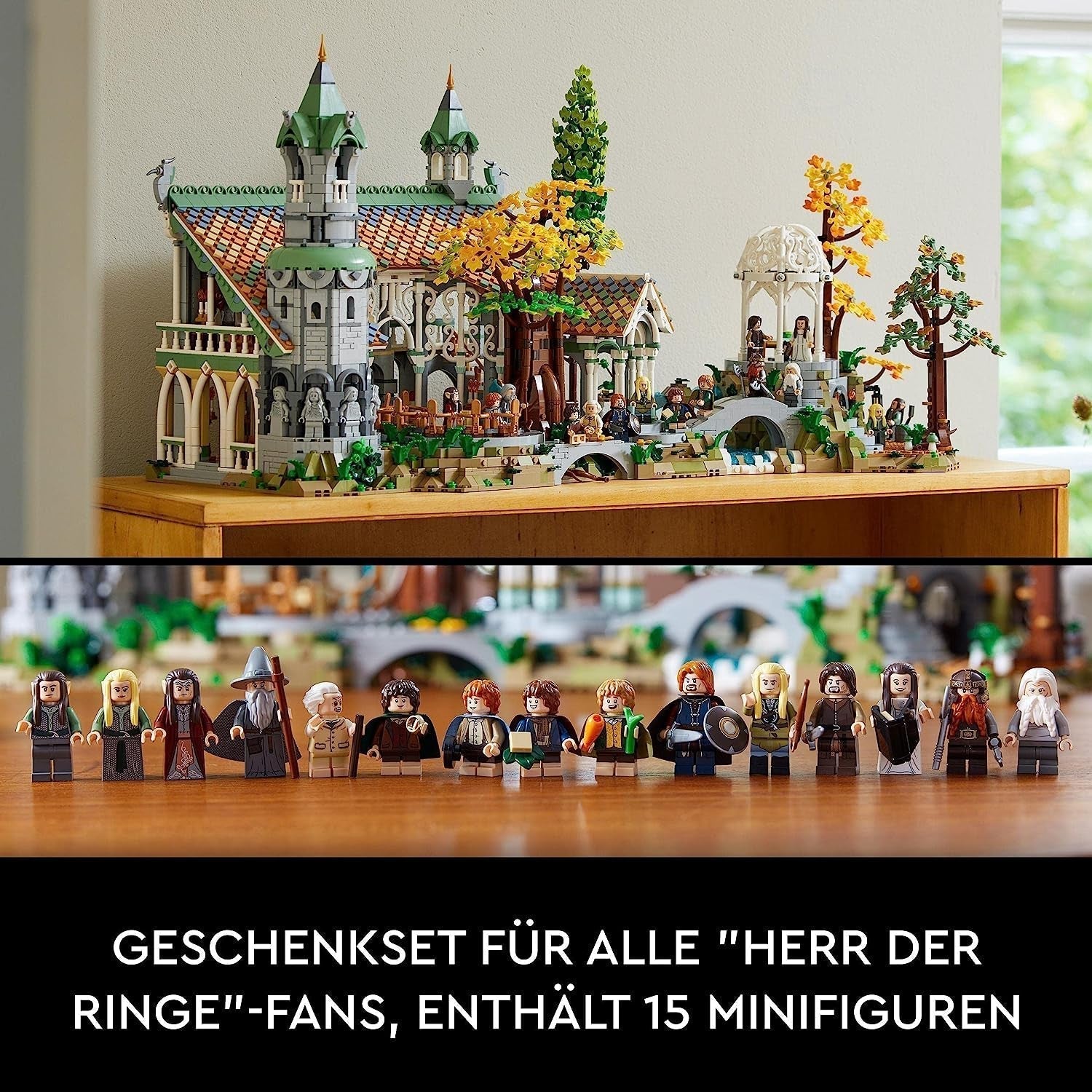 LEGO Icons The Lord Of The Rings: Rivendell - Set de colectare și afișare pentru adulți cu 15 minifigurine unice, inclusiv Gandalf, Legolas, Aragorn și Frodo, exclusiv pe Amazon - 10316 Seturi de constructie Besuche den LEGO-Store