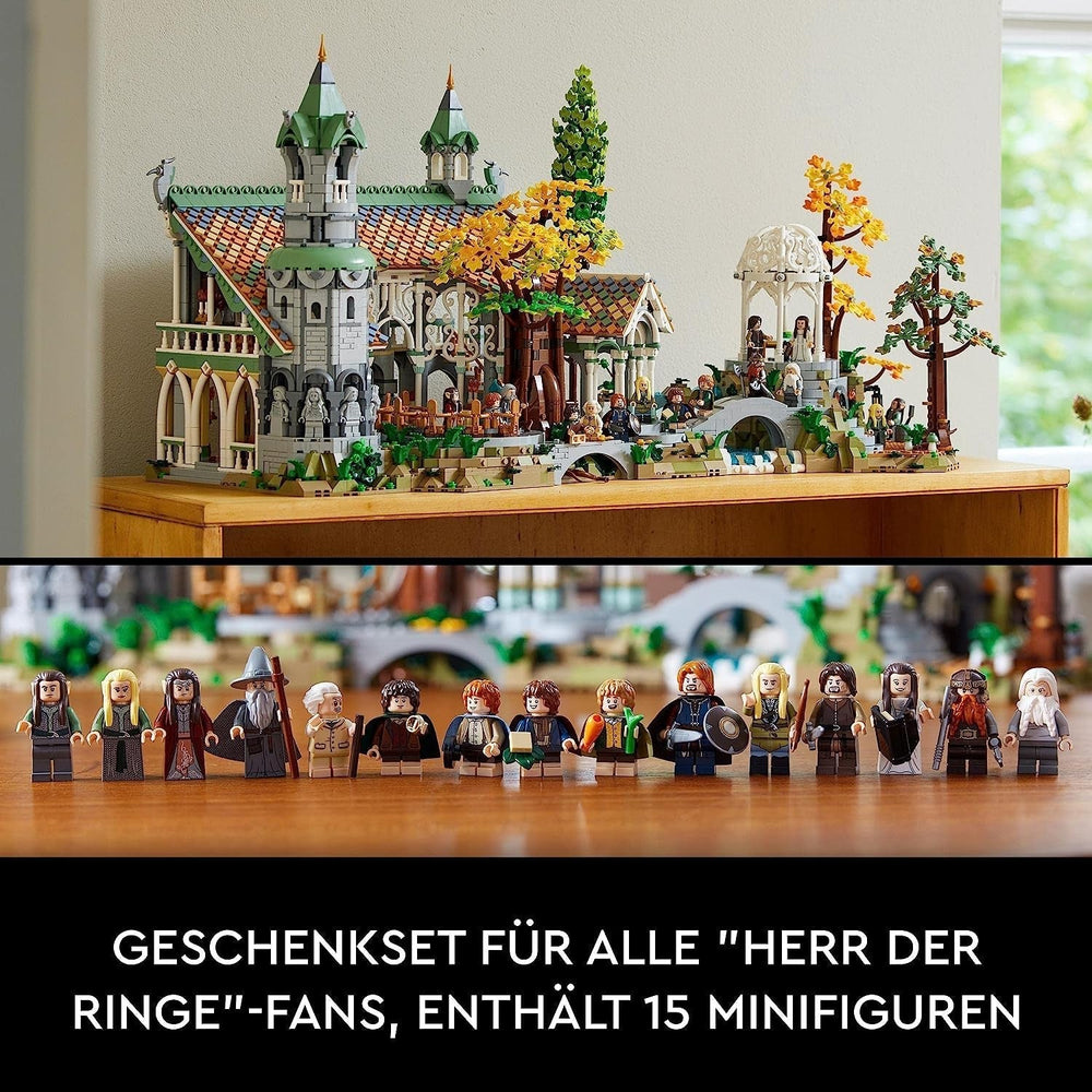 LEGO Icons The Lord Of The Rings: Rivendell - Set de colectare și afișare pentru adulți cu 15 minifigurine unice, inclusiv Gandalf, Legolas, Aragorn și Frodo, exclusiv pe Amazon - 10316 Seturi de constructie Besuche den LEGO-Store