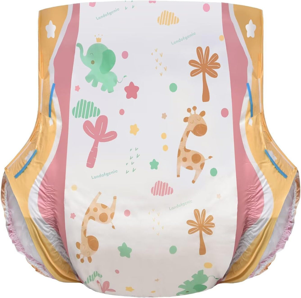 Scutece pentru adulți Landofgenie, mari, pentru noapte, cu clapete, pachet de 2 buc.