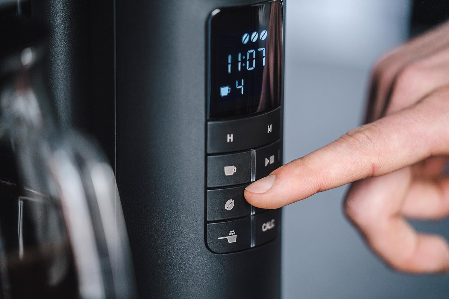 Melitta AromaFresh X – Espressor cu filtru, cu râșniță integrată, carafă de sticlă și funcție de temporizator, pentru până la 10 cești de cafea, negru/argintiu