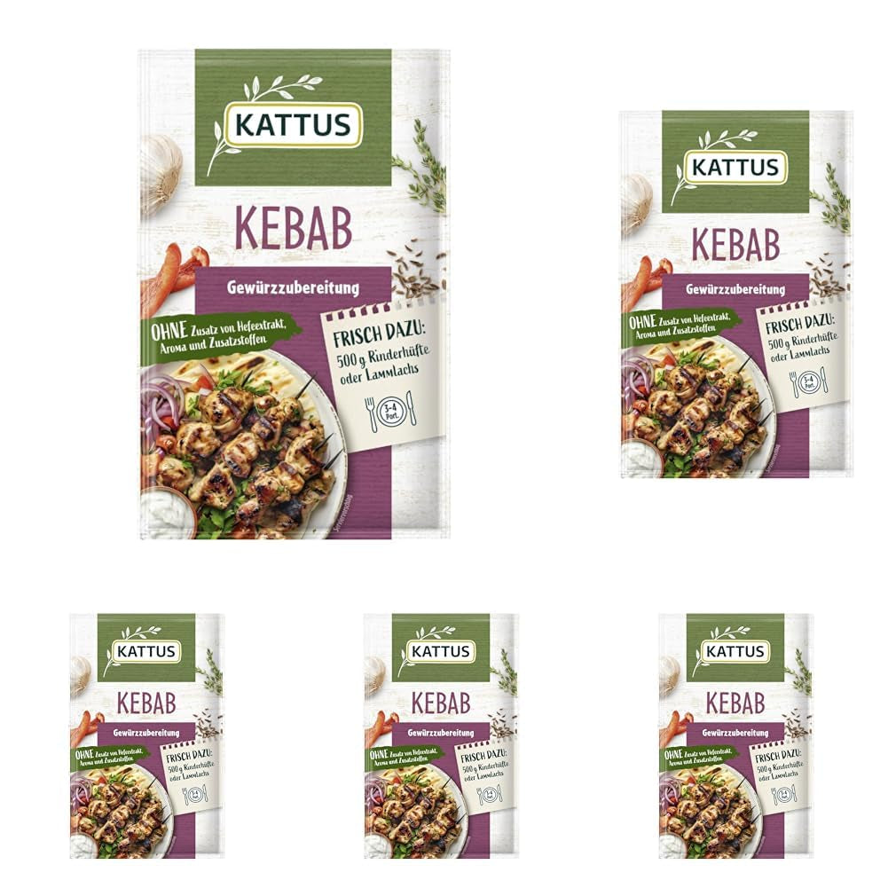 - Kebab Gewürzzubereitung | Gewürz für 3-4 Portionen | Ohne Zusatz von Hefeextrakt, Aroma und Zusatzstoffen | 25 g im Beutel