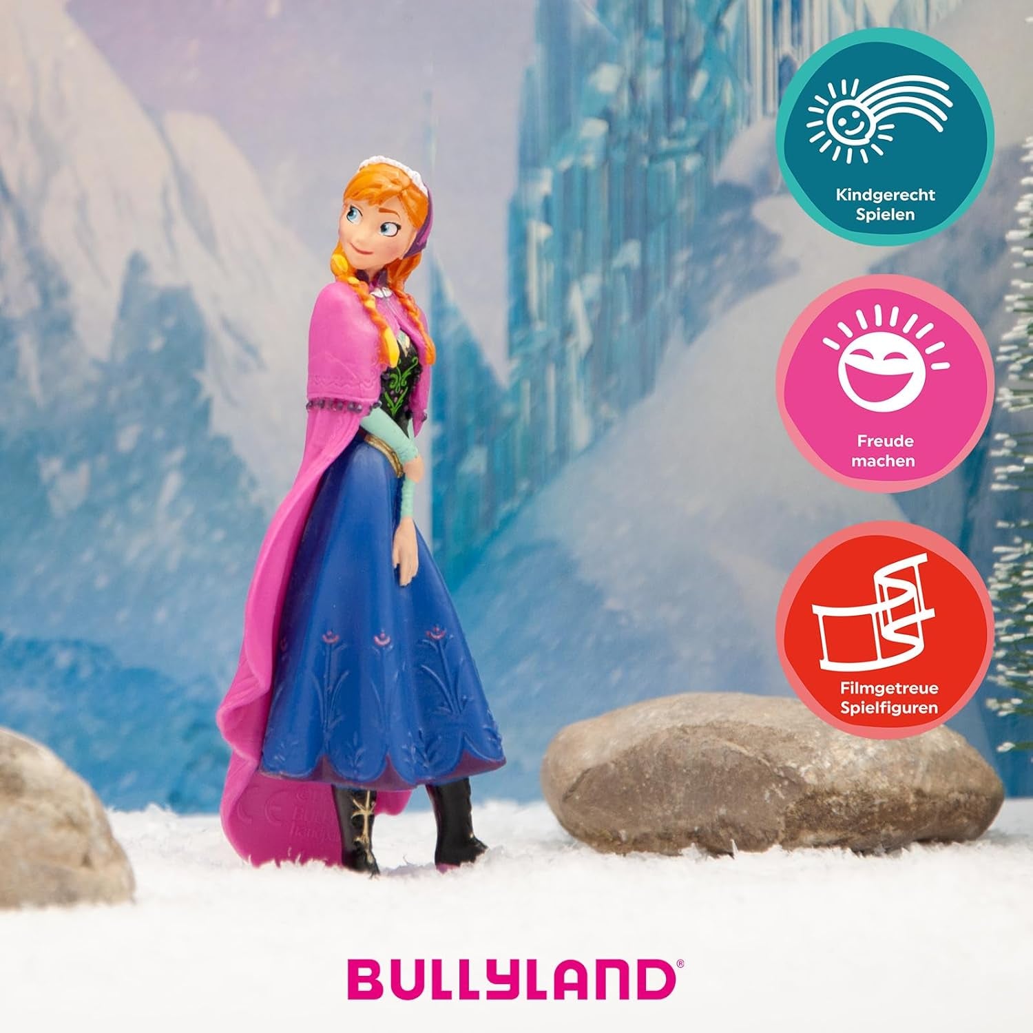 Bullyland 12960 - Figurină Prințesa Anna din filmul Frozen de Walt Disney, aprox. 9,5 cm, foarte detaliată, ideală ca un mic cadou pentru copiii cu vârsta de 3 ani și peste