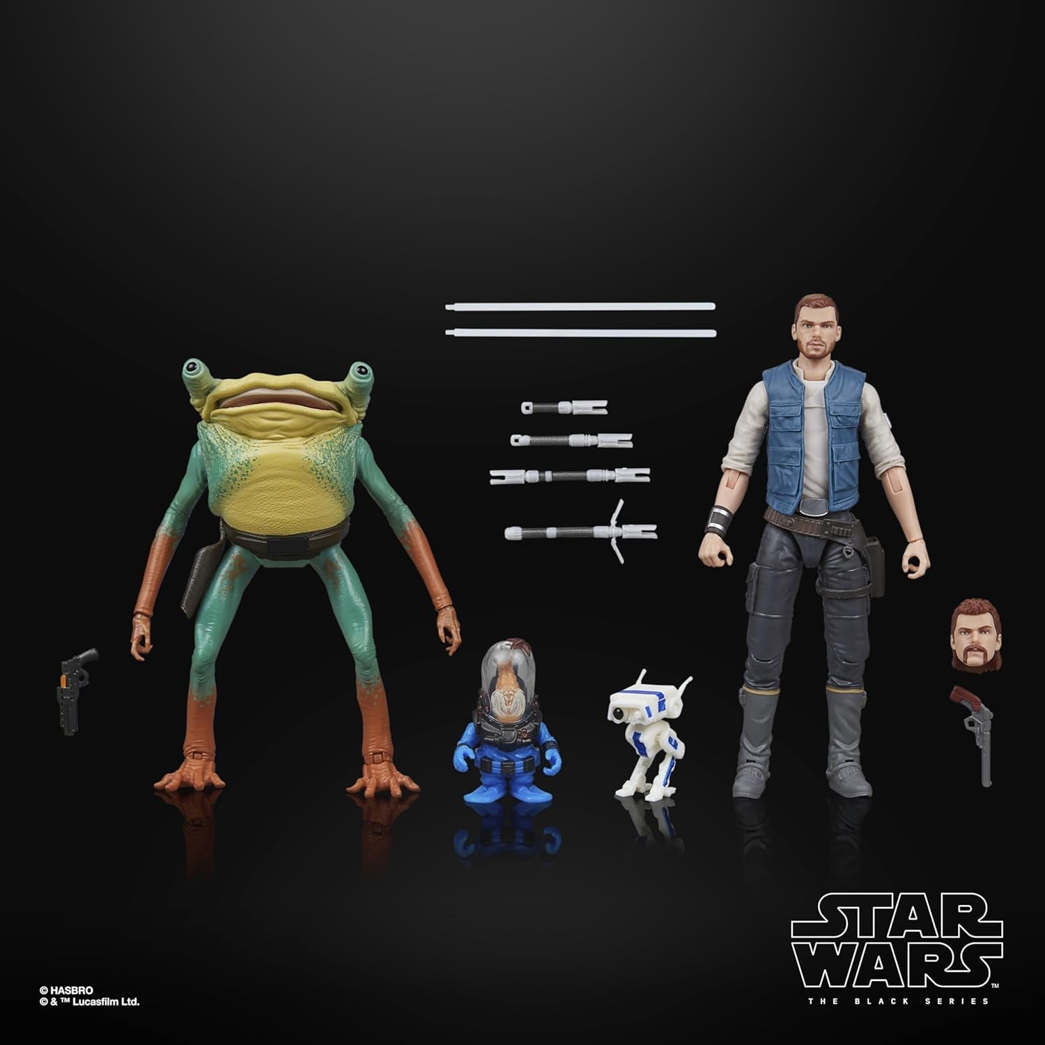 Star Wars seria neagră Cal Kestis, Turgle & Skoova Stev, Star Wars Jedi: Survivor Figuri de acțiune de colecționat (Scară 15 Cm) Action figures Naty Shop