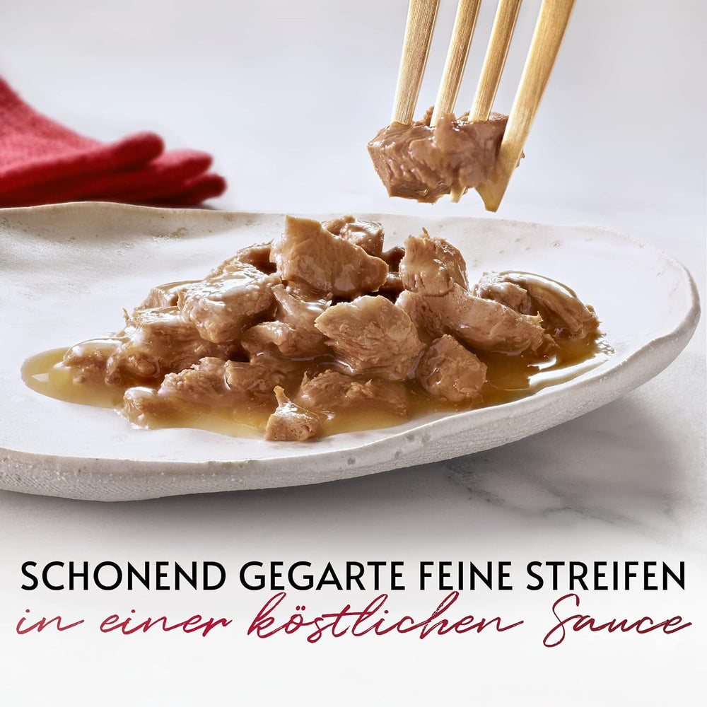 Hrană umedă pentru pisici Gourmet Mon Petit Intense, varietate de păsări de curte, pachet de 8 (8 x 6 pliculețe a câte 50 g fiecare)