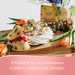 Lindt Chocolate Gold Bunny Lucky Charm Edition | 100g | Ciocolată cu lapte aurie cu model de talisman norocos pentru Paște | Ciocolată de Paște | Cadou de ciocolată | Iepuraș de ciocolată | Iepuraș de Paște