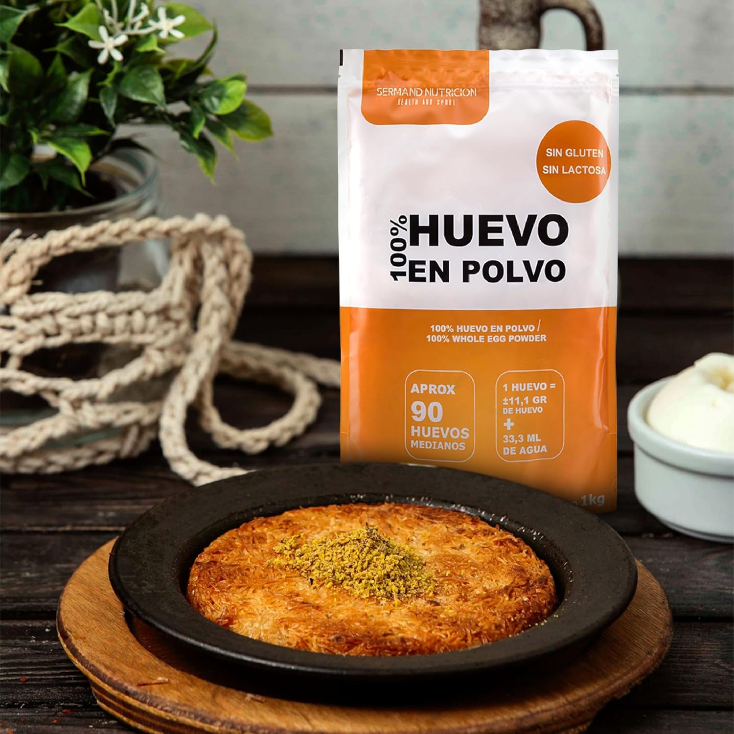 Eipulver aus Freilandeiern (1 kg) | Pasteurisiertes Vollei Pulver | Ohne Zusatzstoffe | Glutenfrei & laktosefrei | Vakuumverpackung im Zip-Beutel