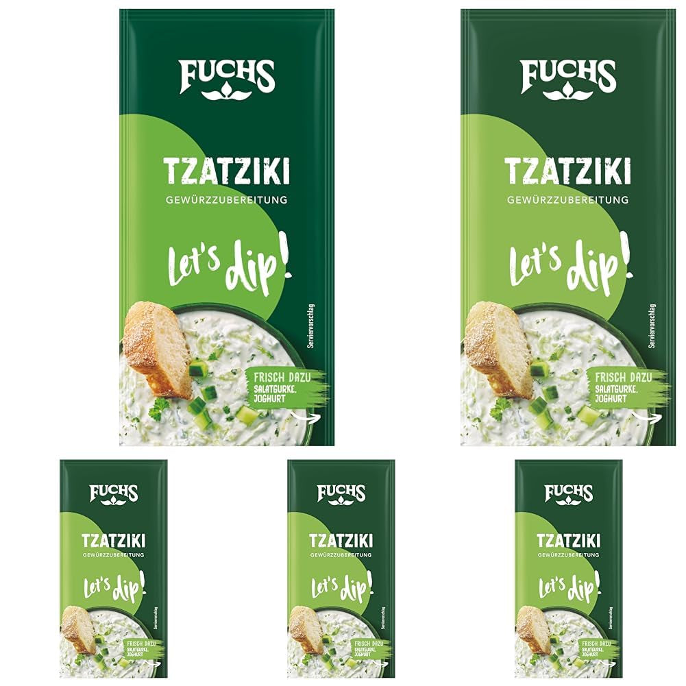 Fuchs Gewürze - Let's dip! Tzatziki Gewürzzubereitung, Gewürz für die Zubereitung von griechischem Tzatziki, 10 g im Beutel