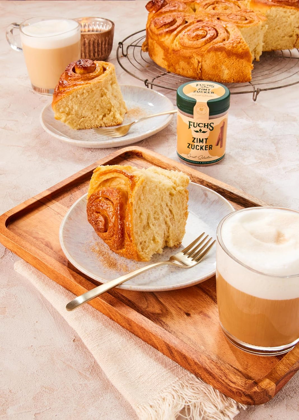 Fuchs Gewürze - Zimt Zucker - Klassiches Gewürz für Milchreis, Pfannkuchen oder Waffeln - aus natürlichen Zutaten - 100 g in wiederverwendbarer, recyclebarer Dose