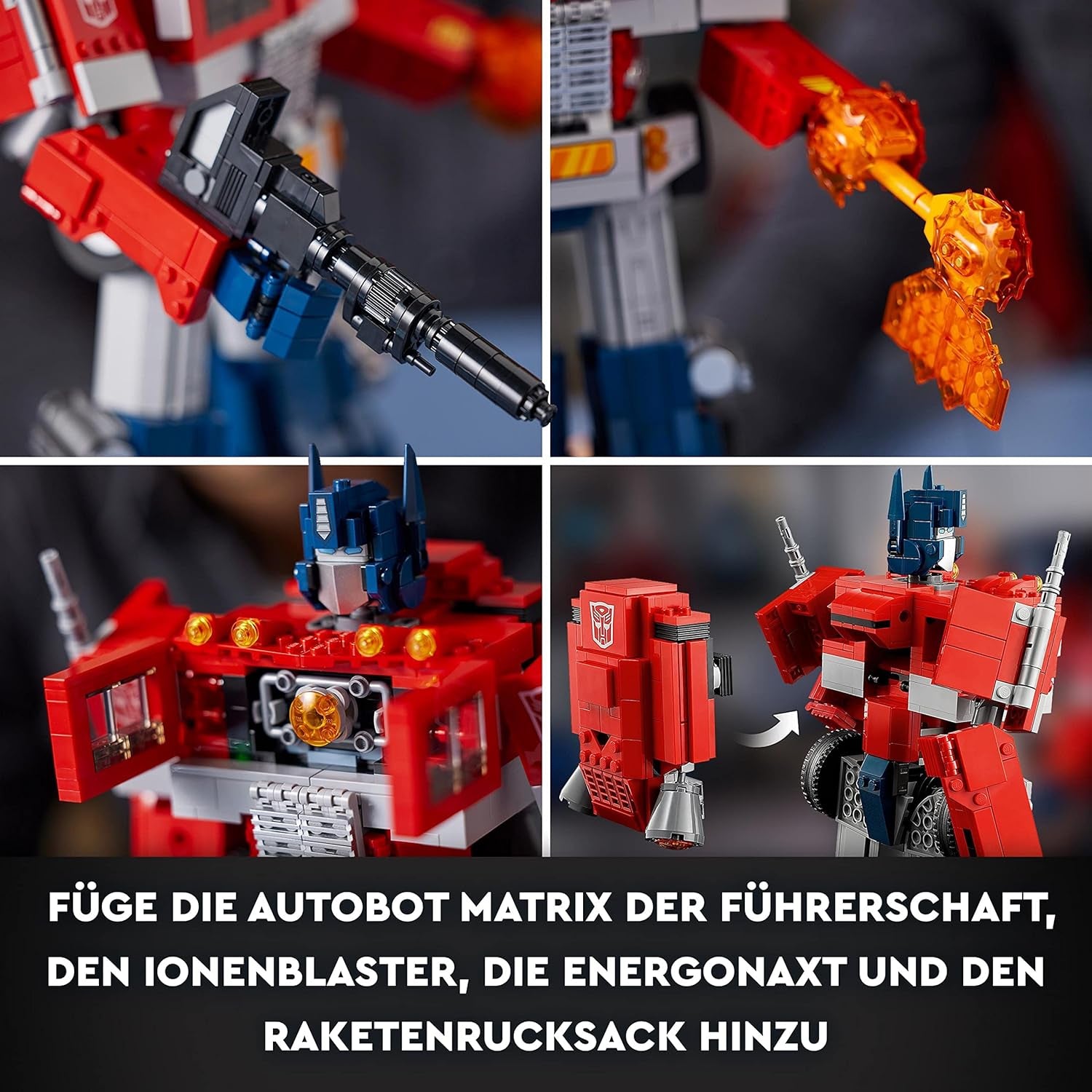 LEGO 10302 Icons Optimus Prime Set, 2In1 Robot Figura și camion Model, Transformers Toy Model Kit pentru adulți, Ziua de naștere sau Crăciun cadou pentru bărbați, femei, ea și el Seturi de constructie Besuche den LEGO-Store
