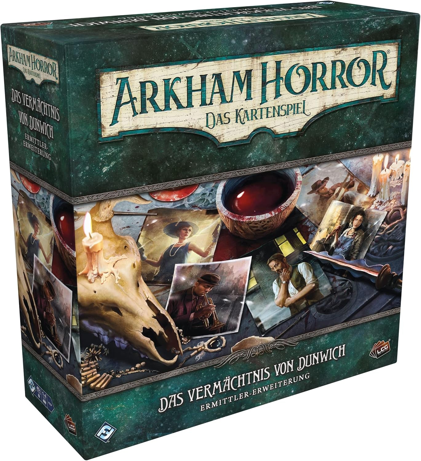 Fantasy Flight Games, Arkham Horror: LCG, Joc de bază, Joc pentru experți, Joc de cărți, 1-4 jucători, Vârste 14+, 45+ minute, Germană, Multicolor, Colorat