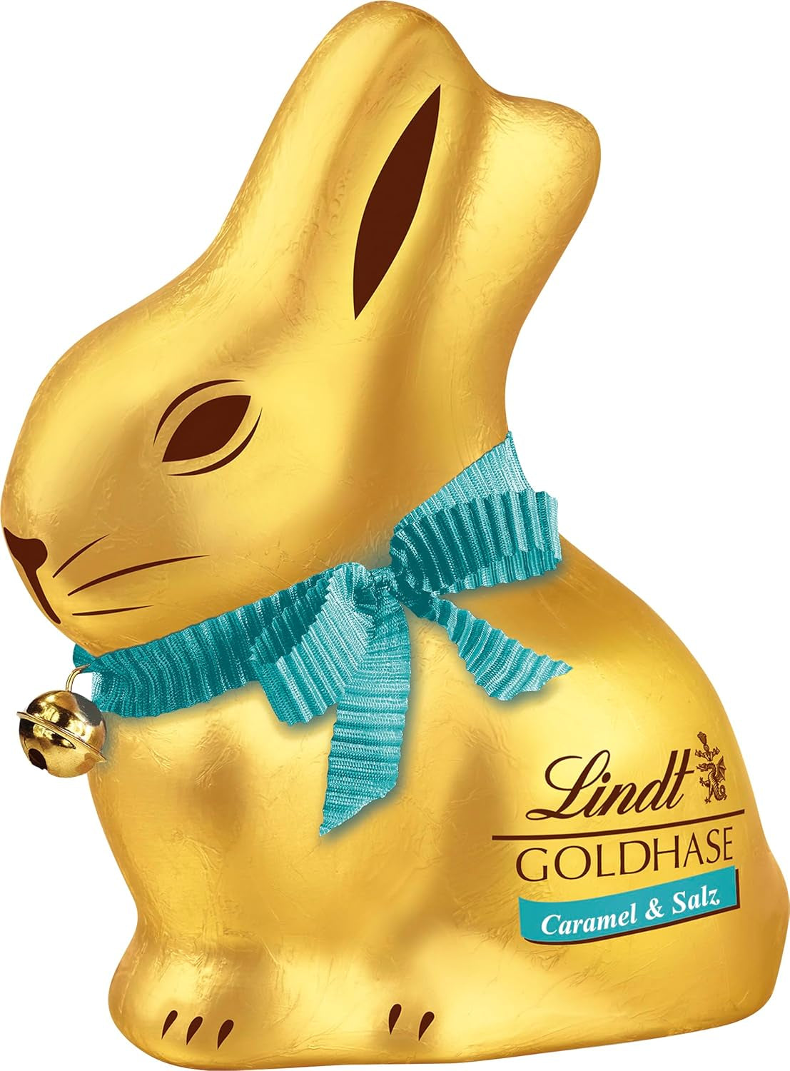Lindt Chocolate Gold Bunny Caramel & Salt | 100g | Ciocolată cu lapte cu caramel și sare pentru Paște | Ciocolată de Paște | Cadou de ciocolată | Iepuraș de ciocolată | Iepuraș de Paște