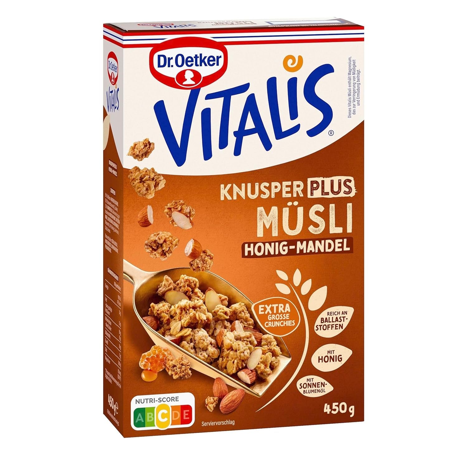 Dr. Oetker Vitalis KnusperPlus Ciocolată Dublă: Musli crocant cu lapte și ciocolată neagră, pachet de 7 (7 x 450g)