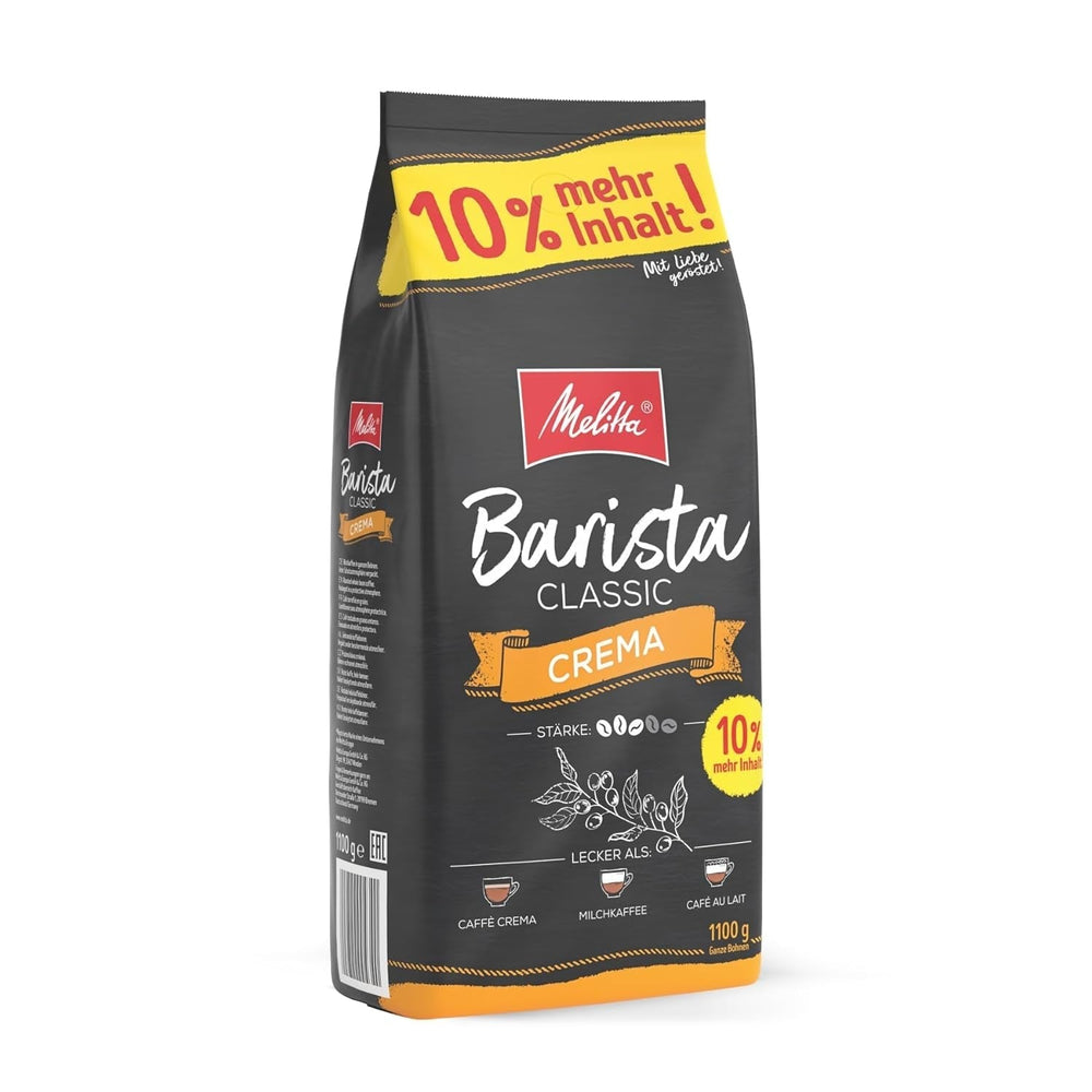 Melitta Barista Classic Espresso, Boabe de cafea întregi 1 kg Cafea Naty Shop 1.1 Kg Crema