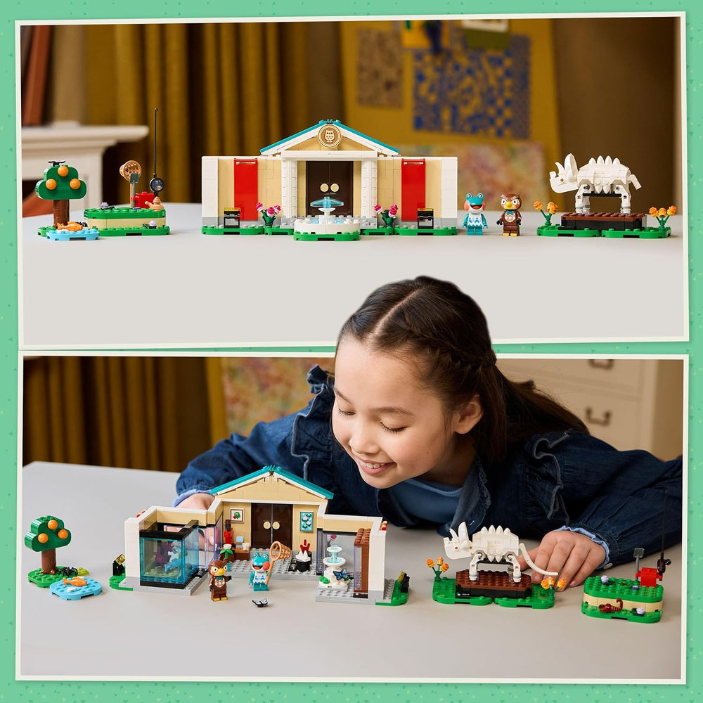 LEGO Animal Crossing - Eugens Museumssammlung - Interaktives Spielset mit Eugen & Liliane Minifiguren, Dinosaurierfossilien & Zubehör - Gamer Geschenk für Mädchen & Jungen ab 7 Jahren - 77056