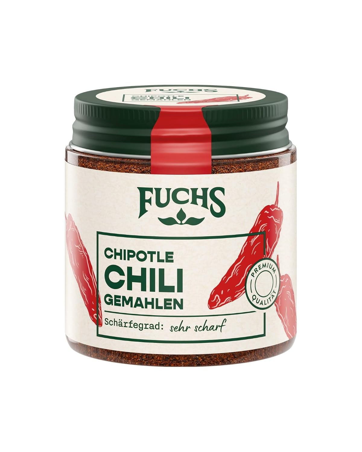 Fuchs Gewürze - Chipotle Chili gemahlen | Rauchiges Chilipulver | Chilipulver in Premium-Qualität | 50 g im wiederverschließbaren Gewürzglas