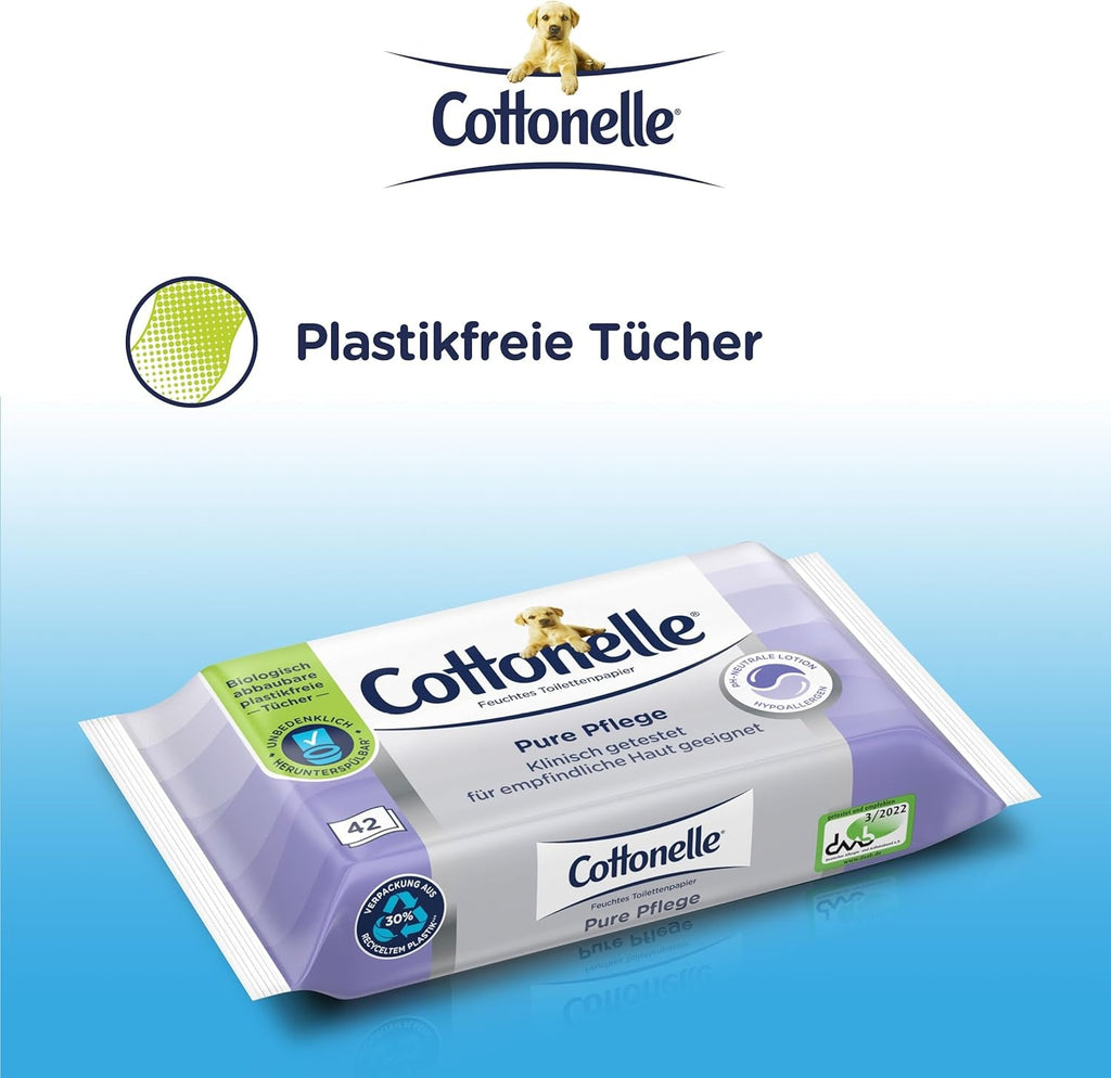 Șervețele umede Pure Care, ultra-sensibilă, 99% apă, 12 X 42 de șervețele, fără parfum și hipoalergenică