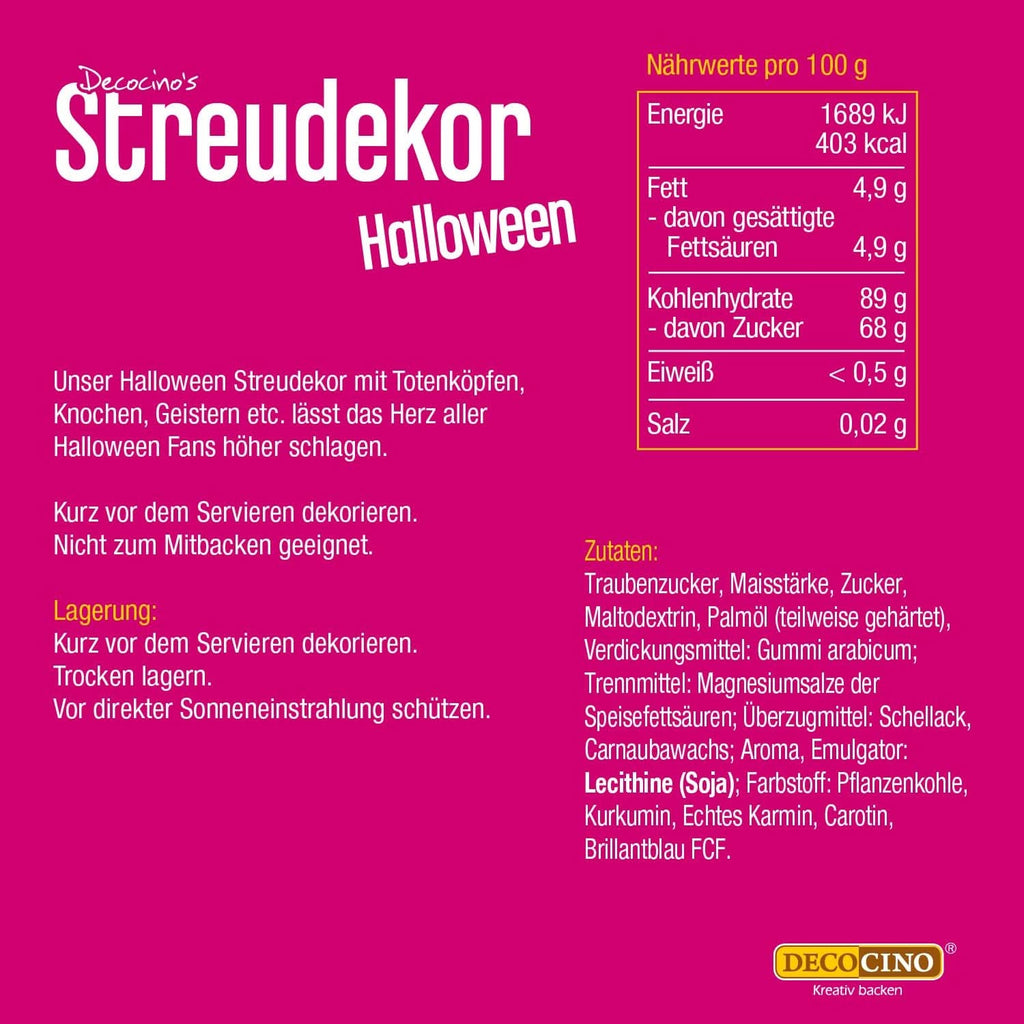 Decocino Halloween Sprinkles, multicolor, 120 grame Sprinkles Naty Shop