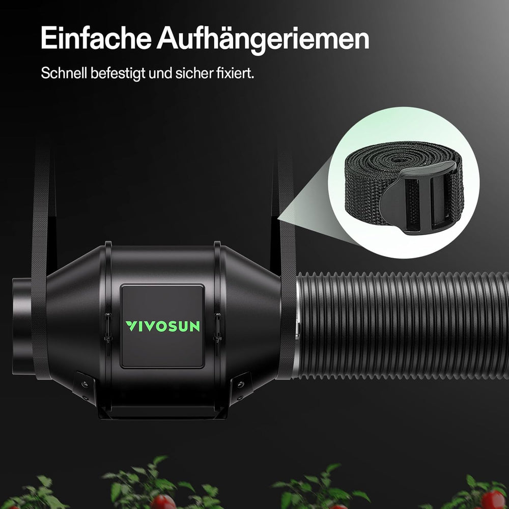 VIVOSUN Kit Ventilator Inline Inteligent 100mm/Evacuare AeroZesh G4 cu GrowHub E42A+, Controler de Temperatură și Umiditate, Telecomandă WiFi/Aplicație, Filtru de Cărbune Activ și Furtun pentru Corturi de Cultivare și Hidroponie