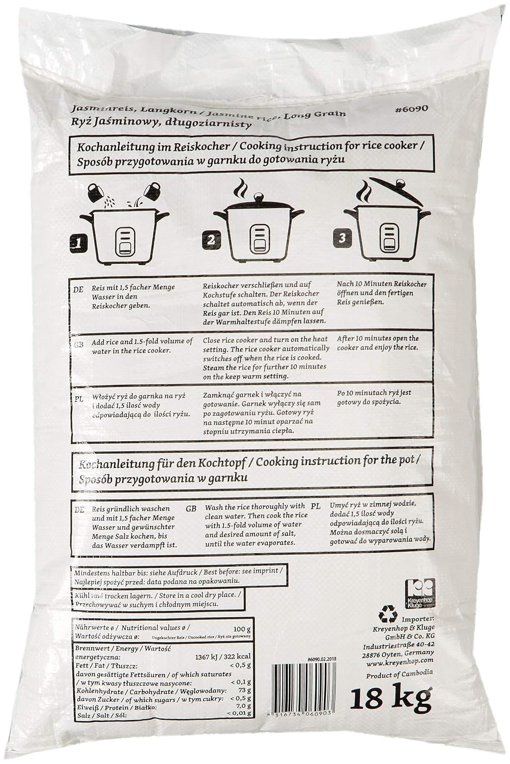 Orez parfumat RICEFIELD, bob lung, 1 pachet (1 x 18 kg)