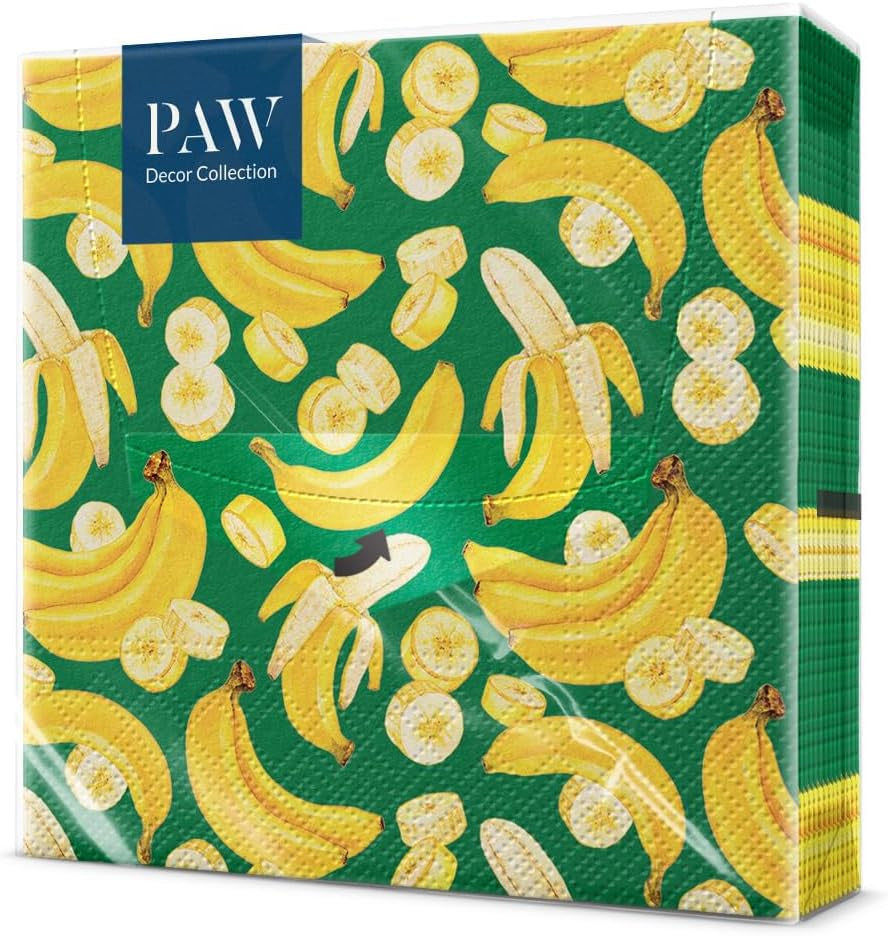 PAW - Șervețele 3 straturi (33 X 33 Cm) I 20 bucăți I Perfect pentru zile de naștere, petreceri, nunți, comuniuni și sărbători I Decorațiuni de masă șervețele de hârtie colorate - Monkey Jungle Fauna & Flora I Monkey Fun