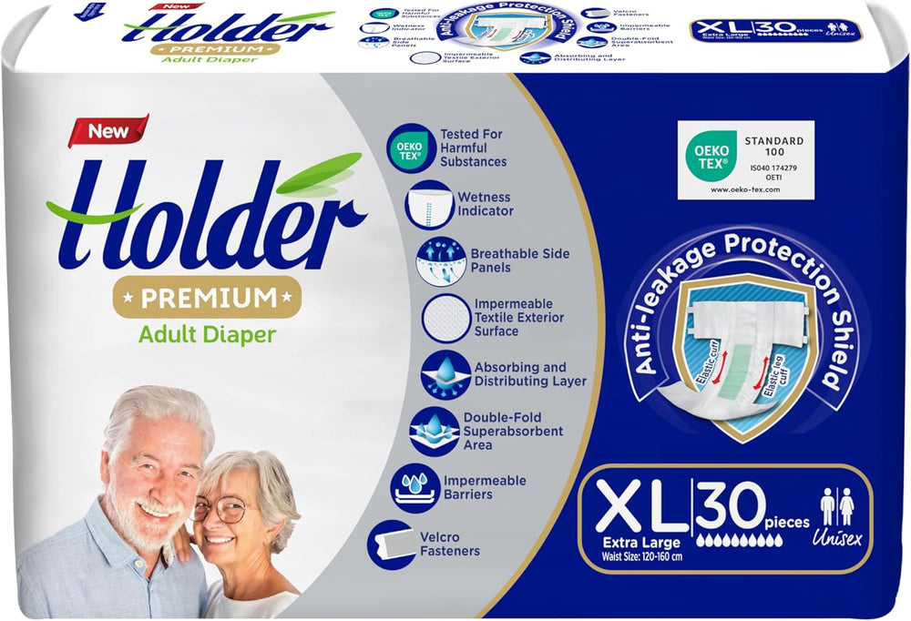 Scutece unisex de unică folosință pentru adulți, impermeabile, absorbante, laterale elastice și respirabile, strat dublu super absorbant, indicator de umiditate, protecție dermatologică de 5 stele, mediu