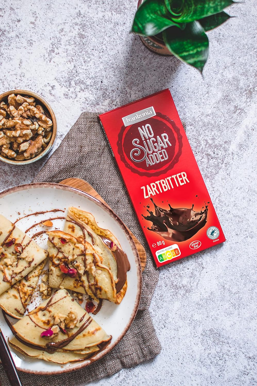 Ciocolată neagră Frankonia fără zahăr adăugat, 80 g