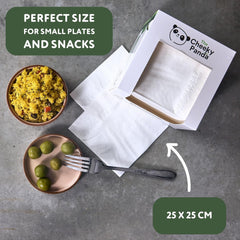 Șervețele cocktail din bambus The Cheeky Panda | șervețele albe 100 bucăți șervețele de hârtie