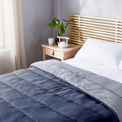 Pikolin Home - Plapumă reversibilă 300 G - Umplutură nordică bicoloră - Pentru pat 90 - confortabilă, caldă, respirabilă, albastru marin, 135 X 200 cm Plapumi si pilote Naty Shop