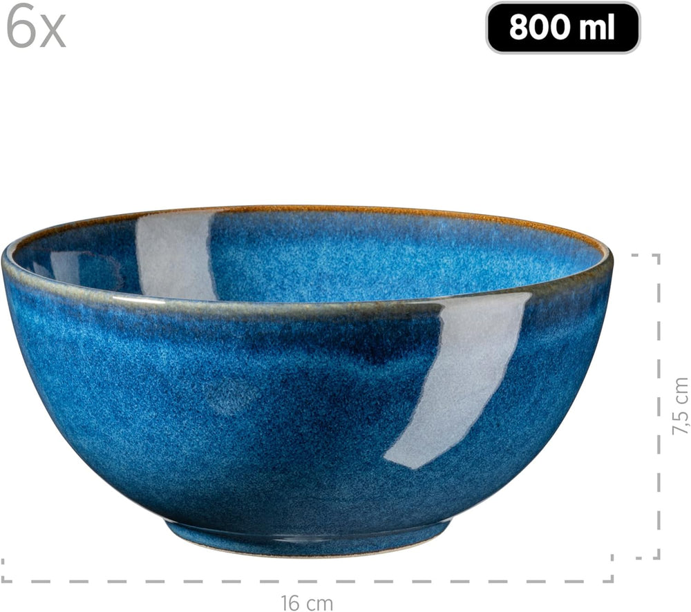 Set de mic dejun MÄSER, ceramică OSSIA, albastru regal, albastru
