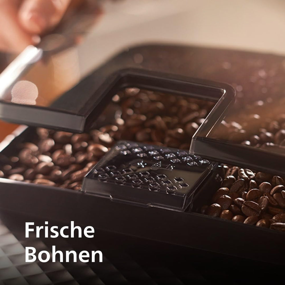 Espressor automat PHILIPS seria 2200 - 2 specialități de cafea, afișaj tactil, spumator clasic de lapte, râșniță ceramică, negru mat (EP2220/10)