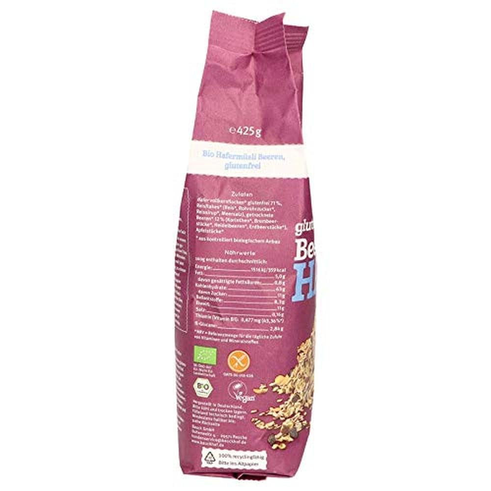 muesli de ovăz hof cu fructe de pădure, fără gluten (425 g) - Bio
