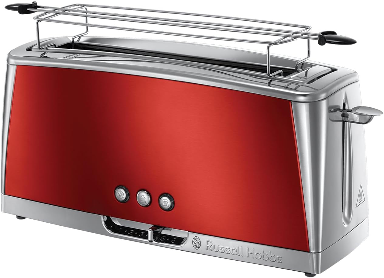 Cafetieră Russell Hobbs [Temporizator digital, Cap de duș pentru extracție și aromă optime] Luna Red (1 până la 12 cești, Carafă din sticlă de 1,5 l, Placă de încălzire, 1000 W) Cafetieră cu filtru 23240-56