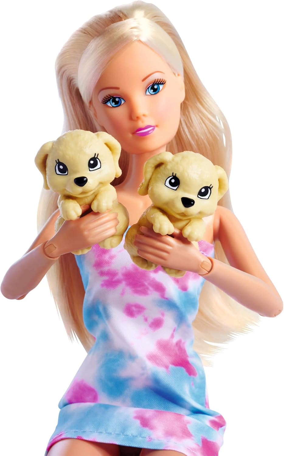 Simba Steffi Love Dog Buggy, Spielpuppe mit dem Hundebuggy und Zwei Hunden in herrausnehmbarer Tragetasche, Hundezubehör, 29cm, ab 3 Jahre