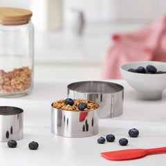 Metaltex 204536010 Inele de gătit din oțel inoxidabil, 3 bucăți de diferite dimensiuni