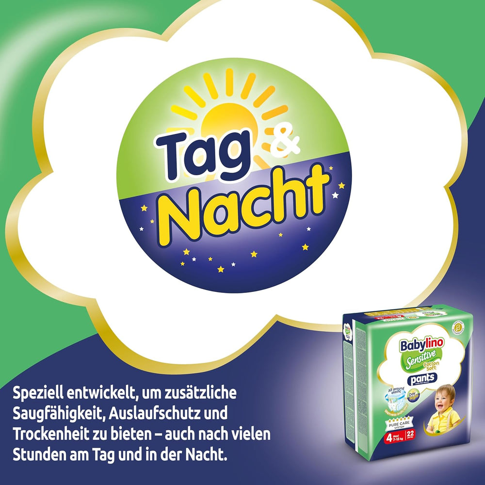 Scutece Sensitive Cotton Soft, mărimea 4, Pants Maxi (7-13 kg), 22 bucăți