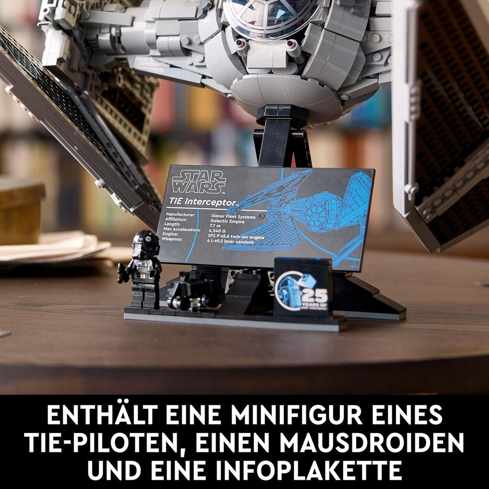 LEGO Star Wars Tie Interceptor, set de construcție creativă din seria Ultimate Collector pentru adulți, model de cărămidă Starfighter, cadou pentru fani, piesă de colecție, set Ucs 75382 Seturi de constructie Besuche den LEGO-Store