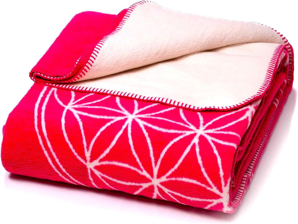 Glart pătură confortabilă Flower of Life Pink-Ecru XL, 150X200 Cm, extra pufoasă ca pătură de canapea pătură de canapea, pătură yoga pătură de viață pătură, pluș canapea arunca Paturi si Cuverturi Glart Roz-Ecru 150X200Cm