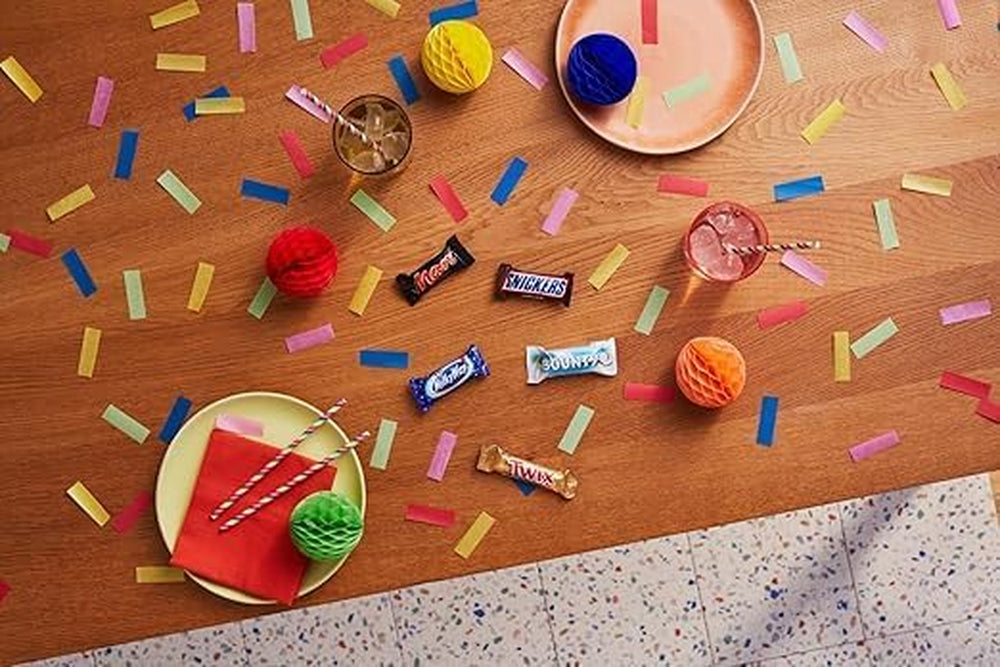 Pachet vrac cu mini ciocolată mixtă, ciocolată, 35 de mini gustări de ciocolată (Mars, Snickers, Bounty, Twix, Milky Way) ca dulciuri, cadou de ciocolată, cutie de bomboane (710g)