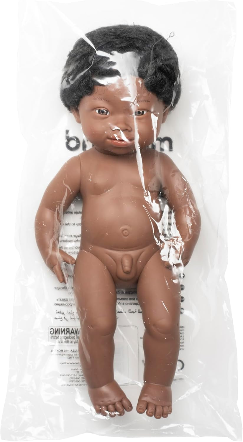 Miniland Babypuppe afrikanischer Junge 38cm mit Down Syndrom, 31089
