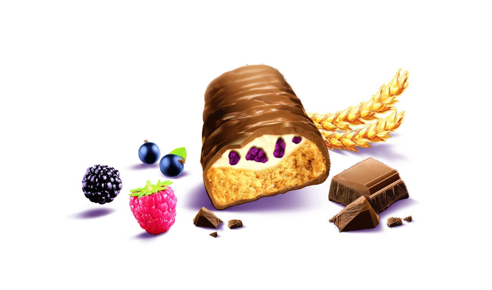 Balisto Chocolate Pack Vrac, Yoberry, Batoane de ciocolată cu cereale și iaurt, 8 x 18,5 g, Ciocolată, Batoane Muesli, Pachet Vrac de ciocolată (148 g)